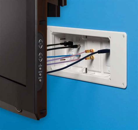 junction box for tv|behind tv outlet box.